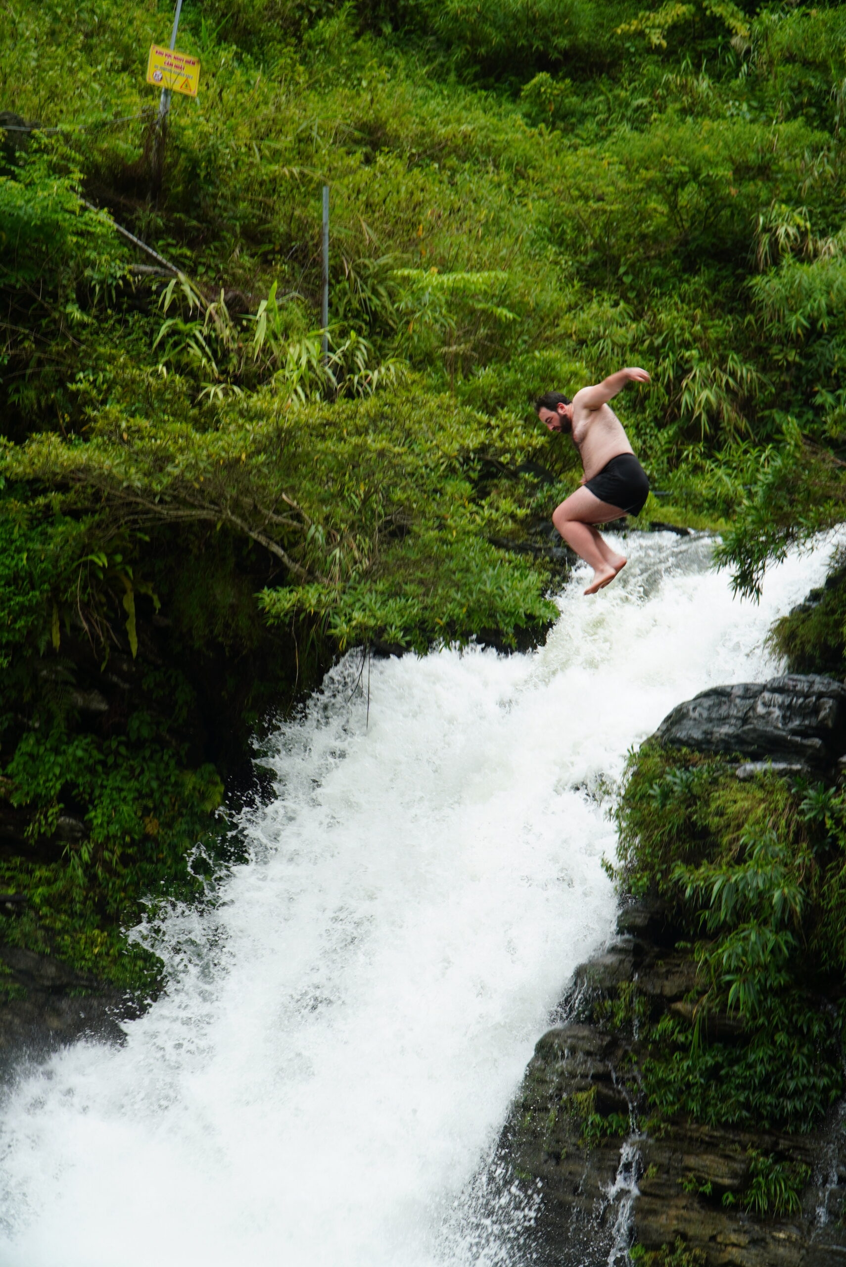 Du Gia Waterfall stop on a guided Ha Giang Loop tour
